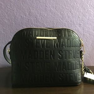 NWT black Steve Madden logo crossbody bag